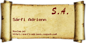 Sárfi Adrienn névjegykártya